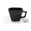 Xicara Cha Grande C/ Pires Quadrado Golden Stone Porcelana