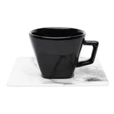 Xicara Cha Grande C/ Pires Quadrado Golden Stone Porcelana Oxford