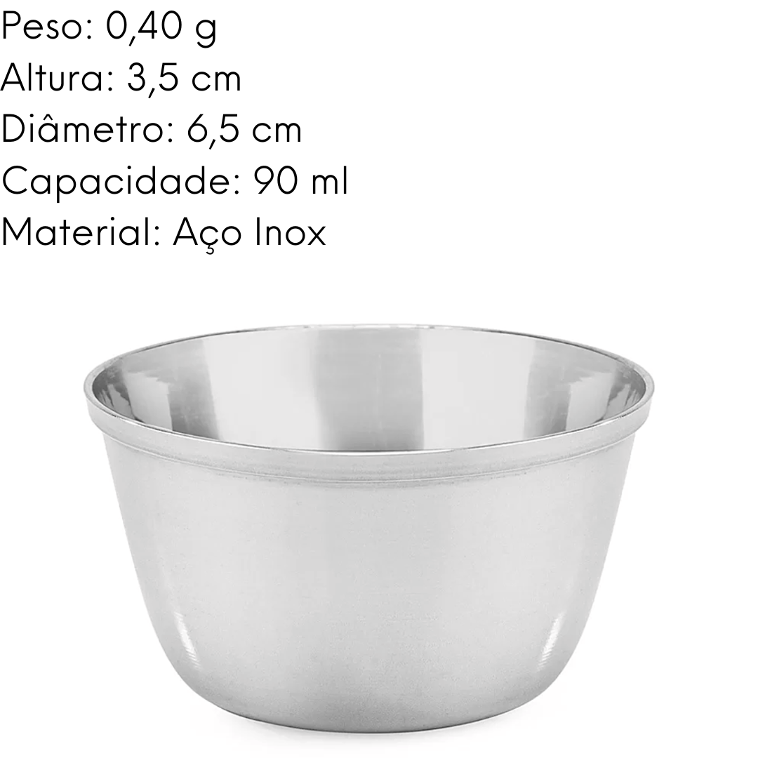 Ramekim Mini Inox Tigelinha 90ml Gourmet Mix