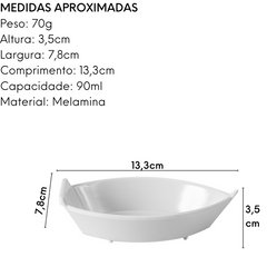 Tigela Finger-Food Barquinha Melamina Gourmet Mix