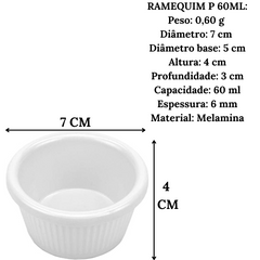 Ramekim Melamina 60 ML Branco Gourmet Mix