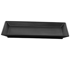 Prato Retangular Melamina Black 26 Cm Gourmet Mix