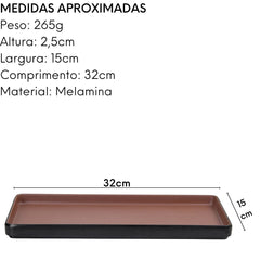 Prato Dual Color Terra Cota Melamina Gourmet Mix