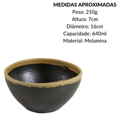 Tigela Rustica Melamina Plástico Gourmet 16 cm Gourmet Mix