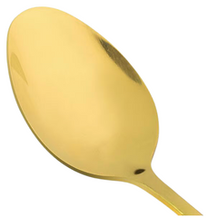 Colher Sobremesa Elite 18,2cm Cor Ouro Aço Inox Pesado Gourmet Mix