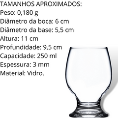 Taça Paulista Agua de 250 ML Vidro Nadir