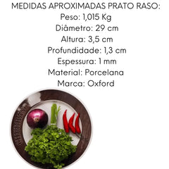 Prato Raso Churrasco Oxford Porcelana Oxford