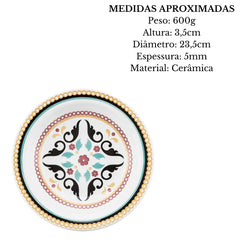 Prato fundos Floreal Luiza 23 cm Oxford Oxford