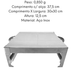 Rechaud Quadrado Em Inox Alissan