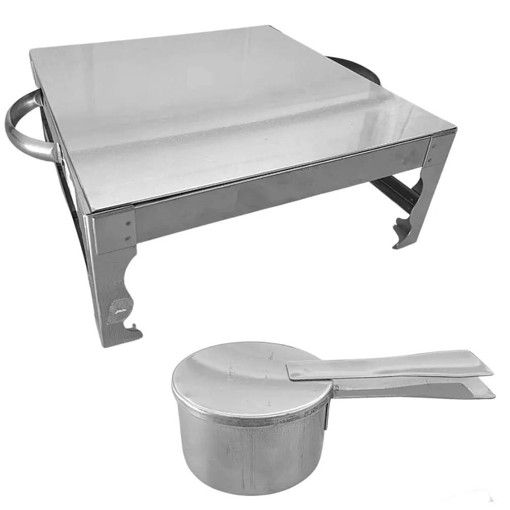 Rechaud Quadrado Em Inox Alissan