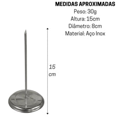 Porta Comanda Em Espeto De Aço Inox 15cm Alissan