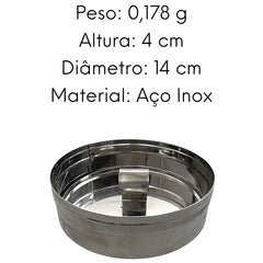 Modelador Redondo Aço Inox P/ Carne Hamburguer 14x4cm Alissan
