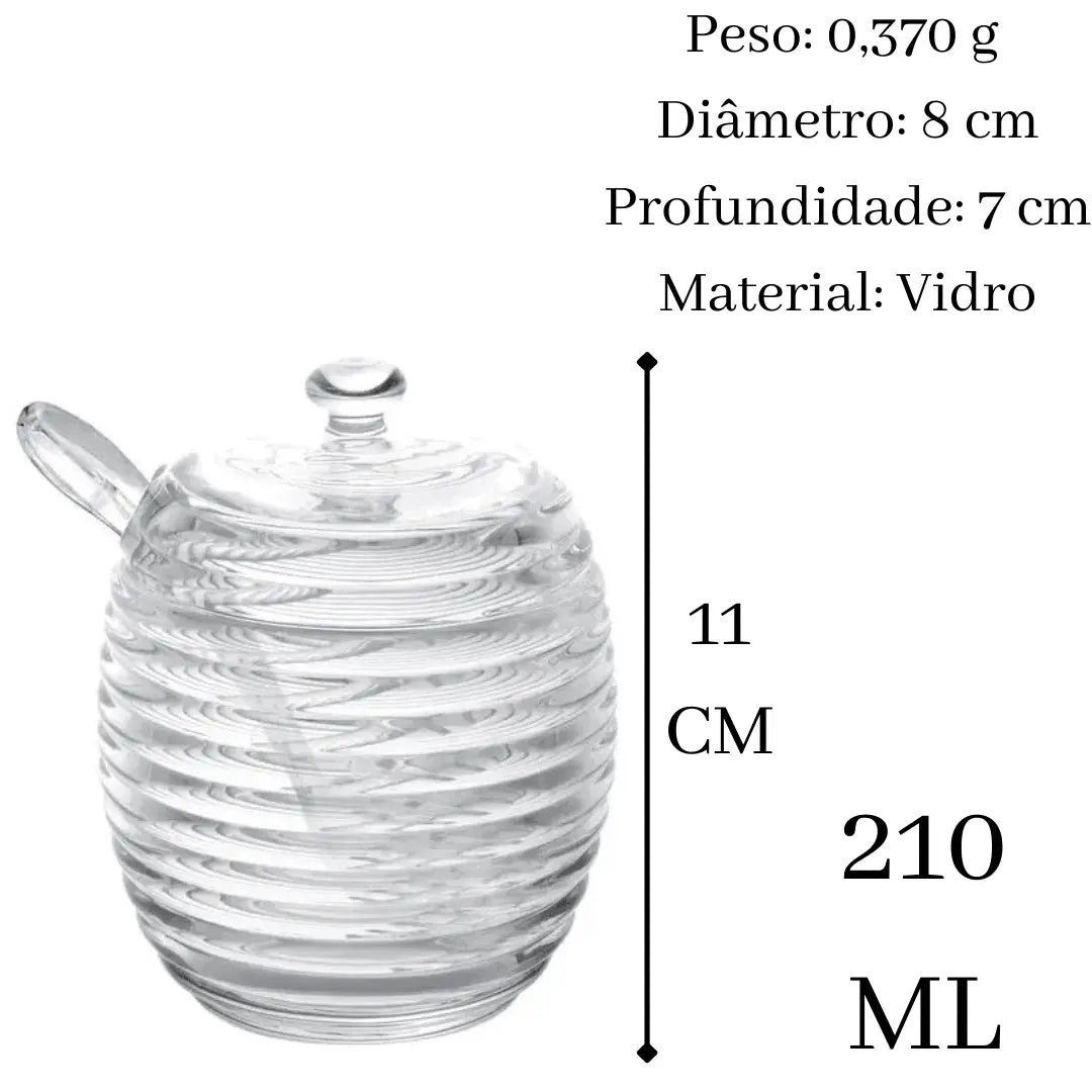 Açucareiro Colmeia C/Colher Vidro Lyor