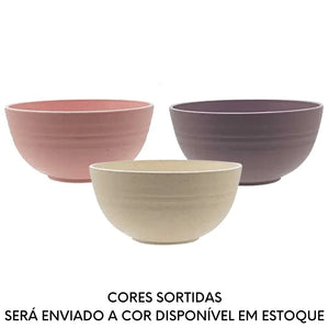 Bowl Bambu Ecológico PP 700ml Sortido Rosa Roxo Bege Lyor