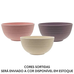 Bowl Bambu Ecológico PP 700ml Sortido Rosa Roxo Bege Lyor