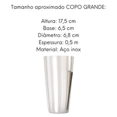 Coqueteleira Aço inox Profissional 750 ML Lyor