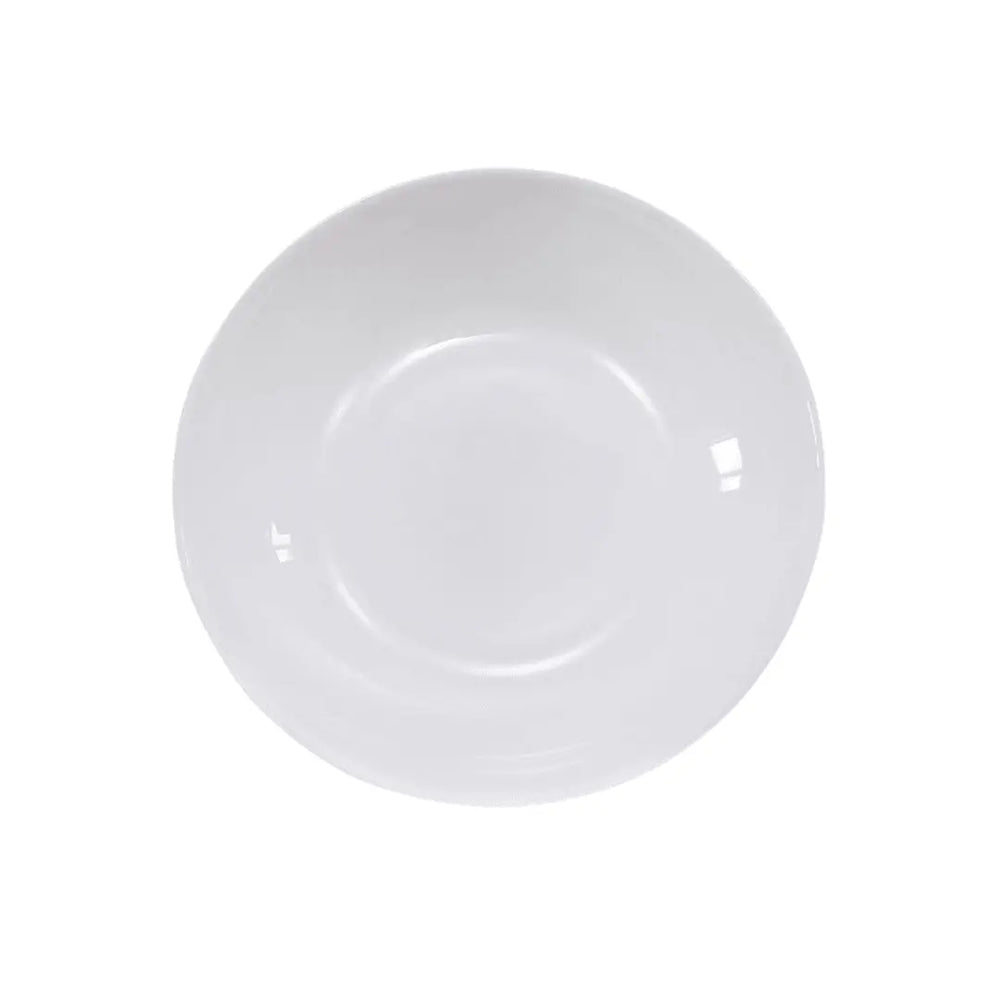 Prato Raso Opalino Vidro Branco 25 Cm Lyor