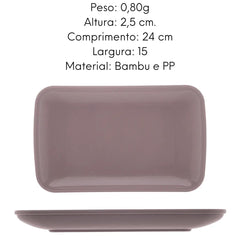 Travessa Bambu Lines Sortida Pratinho Retangular Lyor