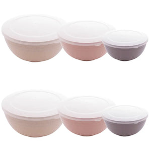 Conjunto 3 Bowls C/ Tampa Bambu Ecológico Cores Sortidas Lyor