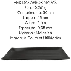 Travessa Retangular Melanina De 30 Cm Tóquio Lyor