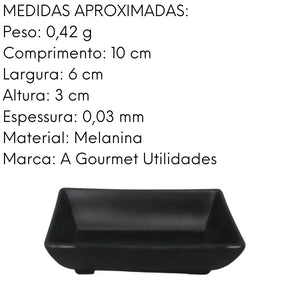 Porta Shoyu Retangular Melanina Tóquio Preto Lyor
