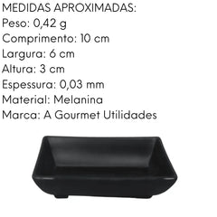 Porta Shoyu Retangular Melanina Tóquio Preto Lyor