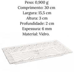 Prato Retangular Em Vidro Dublin Lyor Lyor