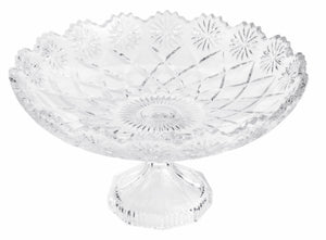 Centro de Mesa com Pé Diamond de Vidro Lyor