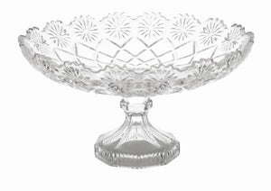 Centro de Mesa com Pé Diamond de Vidro Lyor