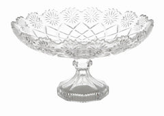 Centro de Mesa com Pé Diamond de Vidro Lyor