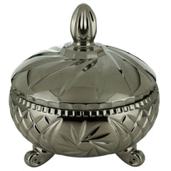 Potiche Cinza Metalizado Decorativo para Mesa Lyor