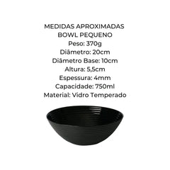 Tigela Bowl Vidro Temperado Harena Lyor