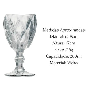 Taça Diamond Transparente Lyor