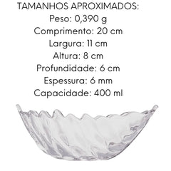 Centro De Mesa Folha Decorada Leaf Vidro 20cm Hotel Lyor