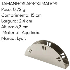 Porta Guardanapo de Aço Inox Prime Lyor
