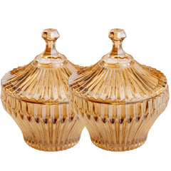 Potiche cristal renaissance âmbar 17 cm Lyor