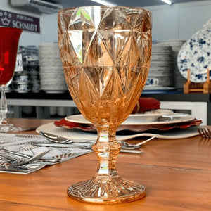 Taça Diamond Vidro Âmbar 300ml Lyor