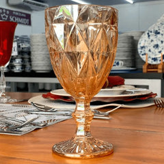 Taça Diamond Vidro Âmbar 300ml Lyor