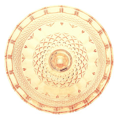 Centro De Mesa Ambar Amarelado C/ Pé Lyor 26cm Lyor