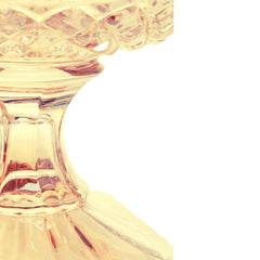 Centro De Mesa Ambar Amarelado C/ Pé Lyor 26cm Lyor