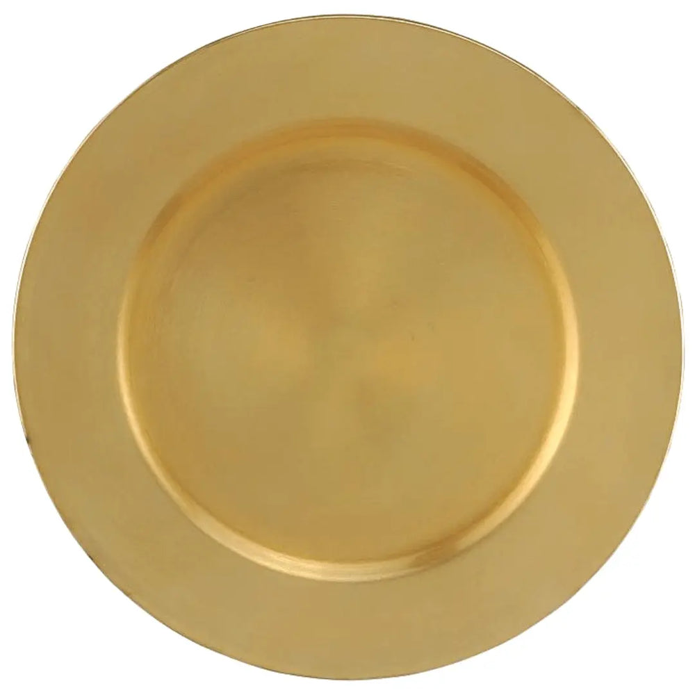 Sousplat Disco Opala Dourado 32,8cm Plástico Lyor