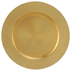 Sousplat Disco Opala Dourado 32,8cm Plástico Lyor