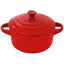 Mini Caçarola De Porcelana Farm Vermelha 5 Cm C/ Tampa Lyor