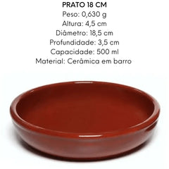 Prato Assadeira Redondo 17cm Porção Feijoada 500ml Motta