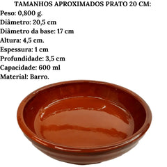 Prato de Barro com 20,5 cm 600ml Motta