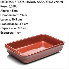 Assadeira Principado Retangular 270ml Motta