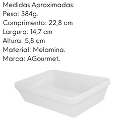 Travessa Retangular Funda 22,8 cm Melamina Gourmet Mix