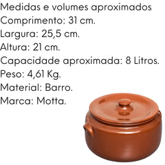 Caçarola grande N5 profissional 8L Motta