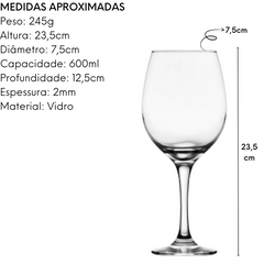 Taça Barone Degustação 600 ML Nadir