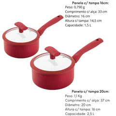 Conjunto de panelas Hercules 5 peças Hercules